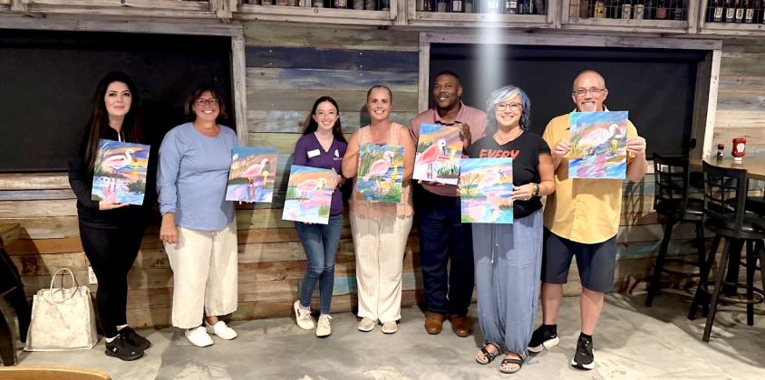 September’s Paint & Sip event to support Micah’s place featured a spoonbill painting.