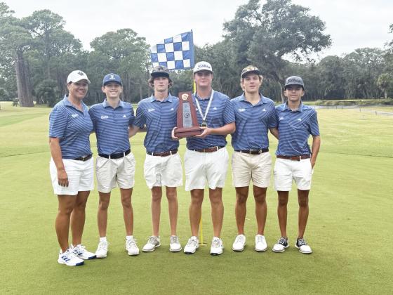 The Fernandina Beach High School boys golf team placed first in the district championships Monday securing the Pirates 'Three-Peat' as District Champions. Submitted