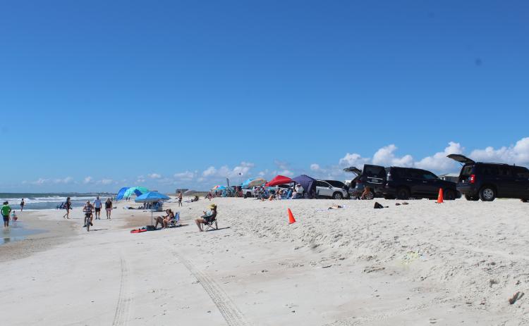 Looking for new sources of revenue, some Fernandina Beach City Commissioners said they would consider charging for people to park on the 600 feet of beach in the city where parking is allowed. Photo by Julia Roberts/News-Leader