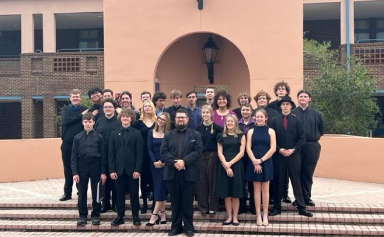 The Fernandina Beach High School Sailors of Swing with director Tyler Odom. Submitted photo