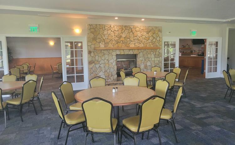 The banquet room at the Fernandina Beach Golf Club has been renovated with new lighting, carpet and fresh paint. Upcoming events include a steak night and Sunday brunch. For more information or to make reservations, call 904-310-3175. Photo by Julia Roberts/News-Leader