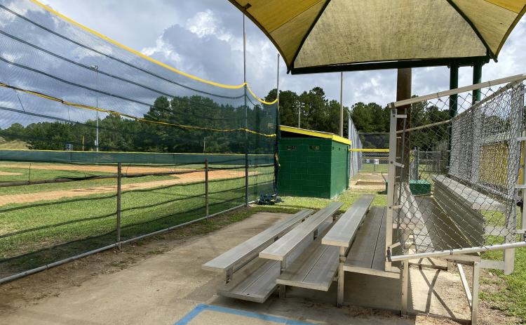 Temporary netting at the Yulee Little League ballpark.
