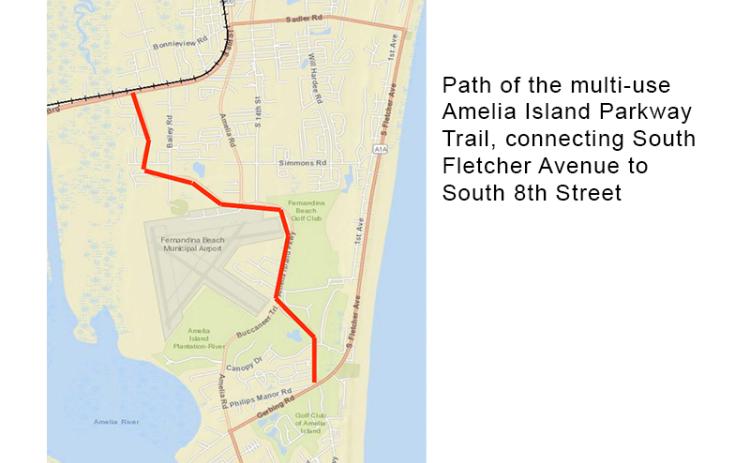 Path of the multi-use Amelia Island Parkway Trail, connecting South Fletcher Avenue to South 8th Street. Submitted photo