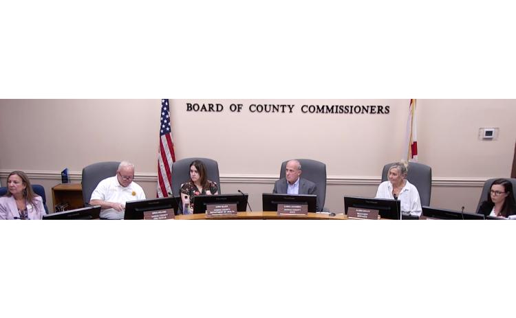The Opioid Settlement Task Force meets on Nov. 7 to review Opioid Settlement Project Submissions for Opioid Settlement Funds from Starting Point Behavioral Health; The Coalition for Community Health; and Inspire to Rise, all totaling $615,497 in funding requests. From left, Laureen Pagel, Greg Roland, Vice Chairman Cara Gluck, Chairman Chris LaCombre, Alissa Myatt and Deborah Babin.