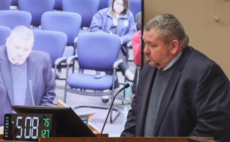 Deputy County Manager Robert Companion speaks Monday at the Board of County Commissioners meeting in the Commission Chambers at the James S. Page Governmental Complex. Photo by Ashley Chandler/News-Leader