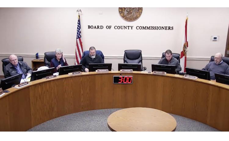From left, Ron Flick, Linda Morris, Todd Ericksen, Wynn Fendig and Jerry Hinson convene Jan. 21 for the Nassau County Planning and Zoning Board Workshop on the Timber to Tides Design Overlay.