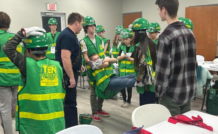 YETies from the 4-H Yet program were joined by members of Fire Rescue Station 30 on Thursday to learn search and rescue tactics. Photo by Nassau County 4-H