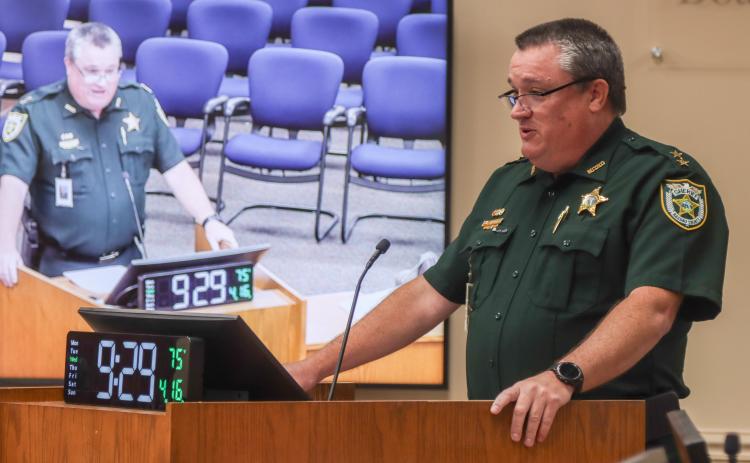 Director of Nassau County Emergency Management (EM) Tim Cooper told the Board of County Commissioner on Wednesday, that EM is concerned it will lose crucial state and federal grant funding in the coming years.  Photo by Ashley Chandler/News-Leader