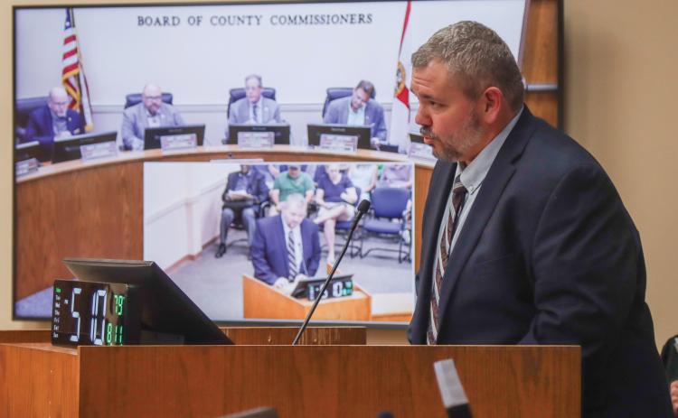 Deputy County Manager and County Engineer Robert Companion at the Aug. 11 Board of County Commissioners meeting. Photo by Ashley Chandler/News-Leader