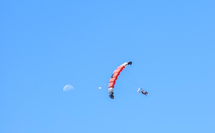 Skydive instructor Trevor mid-air with Skydive Amelia Island customer Mallory on Aug. 15. Skydive Amelia Island is a local skydiving business that runs out of the Fernandina Beach Municipal Airport, and is located directly behind the Ybor Alvarez Sports Complex. 