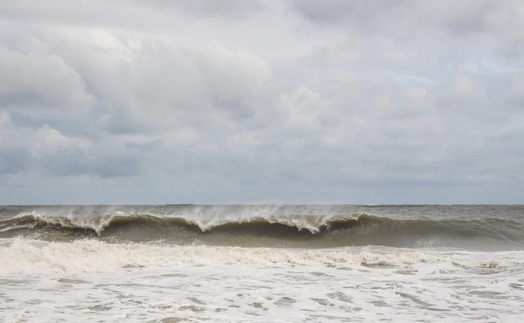 The waves come in to Main Beach on Tuesday. Photo by Marisa DeMar/News-Leader