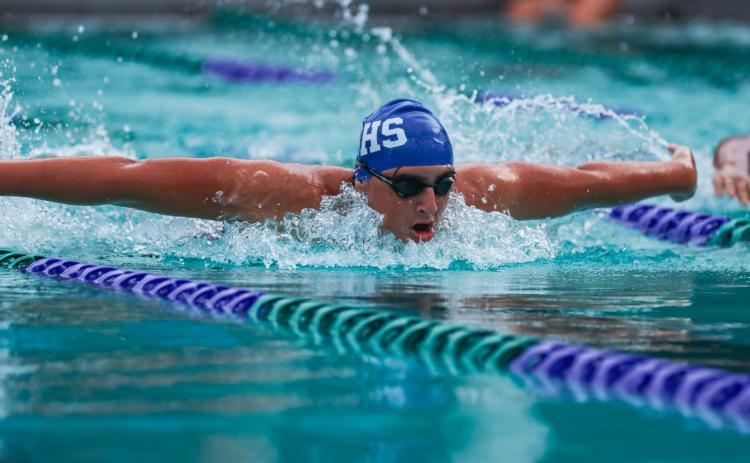 The Fernandina Beach swim team hosted the Nassau County Swim Jamboree on Aug. 28 at the Atlantic Recreation Center. The Pirates hosted the Yulee High School Hornets, West Nassau High School Warriors and the Hilliard Middle Senior School Red Flashes at the Thursday meet. Photo by Ashley Chandler/News-Leader