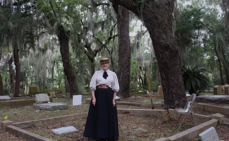 Arlene Filkoff portraying Estelle Rogers, one of the first female funeral directors in the state during the museum’s Graveside Chronicles.  Photos by Marisa DeMar/News-Leader