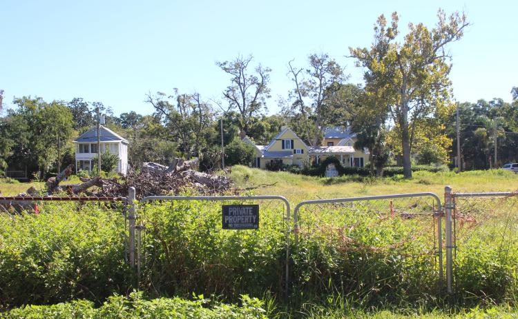 Part of the Tringali property on 124 3rd Street in Fernandina Beach, where the triplexes were to be built prior to the BOA ruling. 