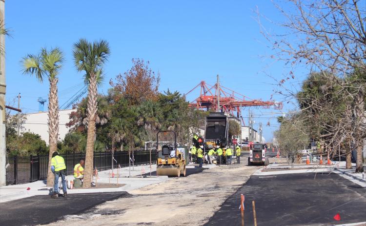 The 2nd Street project, shown as of Monday, is near completion. By Marisa DeMar