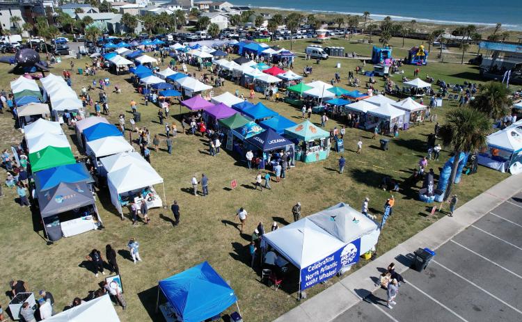 A drone shot from above the Right Whale Festival held Nov. 1 and 2. DRONE SHOT PROVIDED BY THE RIGHT WHALE FESTIVAL