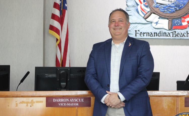 Darron Ayscue the Vice Mayor of the City of Fernandina Beach at the City Hall commission chambers on Jan. 16. By Marisa DeMar/News-Leader