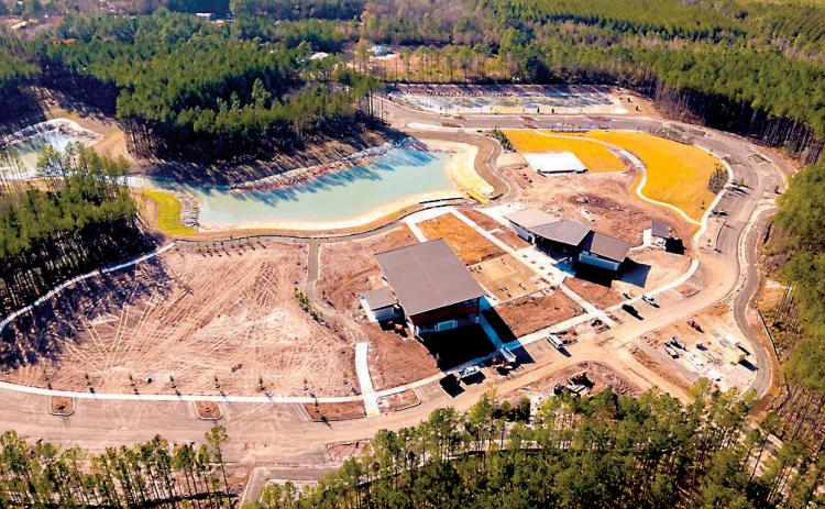 An aerial view of Westside Regional Park construction. Submitted