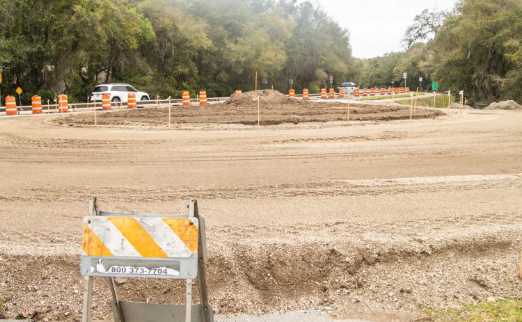 A roundabout is being constructed at Amelia Island Parkway and Buccaneer Trail. Ashley Chandler/News-Leader