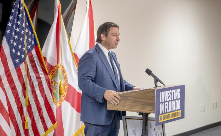 Gov. Ron DeSantis was in Yulee last week to make several announcements, including that Nassau County will be the recipient of a $6.25 million jobs-growth grant, and it will receive the Rural Area of Opportunity (RAO) designation.  Nick Blank/News-Leader