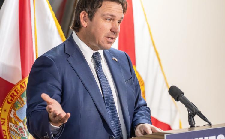 Gov. Ron DeSantis speaks Thursday in Yulee. Photo by Nick Blank/News-Leader