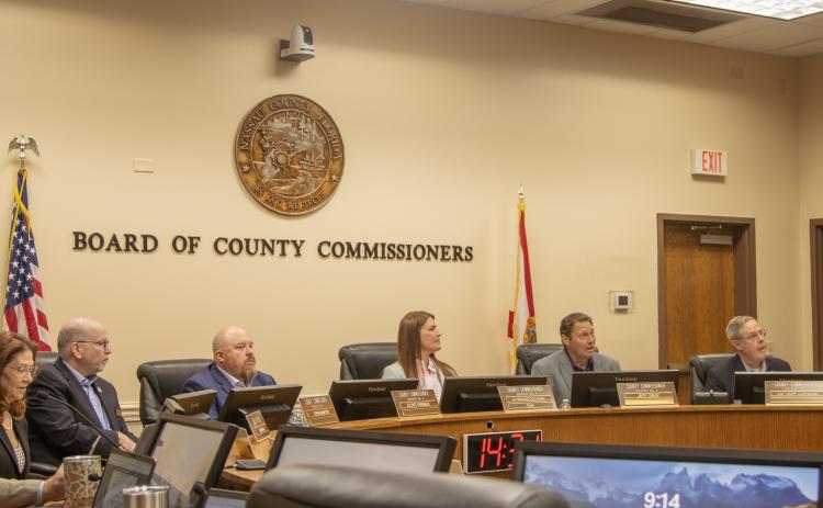 The Board of County Commissioners meets earlier this month. Ashley Chandler/News-Leader