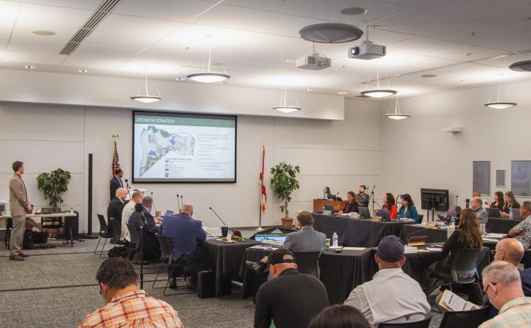 County commissioners and staff during the Winter Strategic Planning Session on Friday. Photo by Ashley Chandler/News-Leader