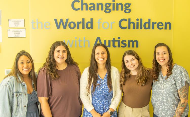 Staff at the Florida Autism Center in Yulee focus on individual treatment of their clients — children with Autism Spectrum Disorder. From left, Jennifer Zambrano, RBT, Operations Supervisor; Sophia Campos, BCBA; Carley Sheppard, BCBA; Rachel Sheppard, BCBA and Mckenzee Campbell, BCBA and Clinical Director. Photo by Ashley Chandler/News-Leader