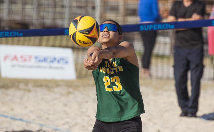 Fernandina Beach, Yulee and West Nassau high school beach volleyball teams competed against each other April 10 at Main Beach. Photo by Ashley Chandler/News-Leader