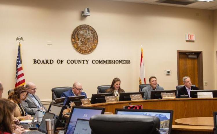 The Board of County Commissioners at a meeting earlier this year. Ashley Chandler/News-Leader