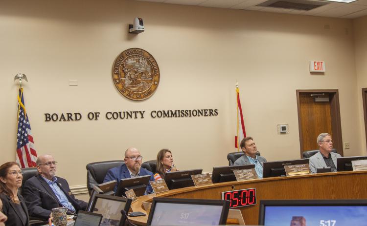 The Board of County Commissioners at a previous meeting. Photo by Ashley Chandler/News-Leader