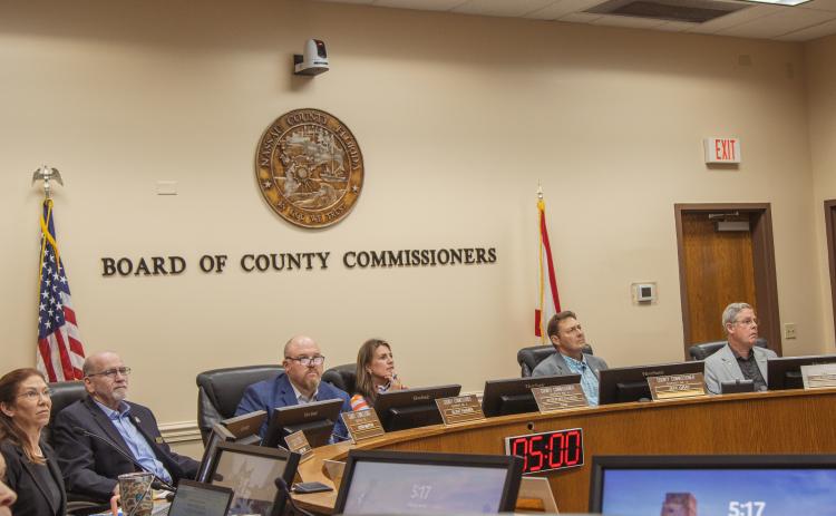 The Board of County Commissioners at a previous meeting. Photo by Ashley Chandler/News-Leader