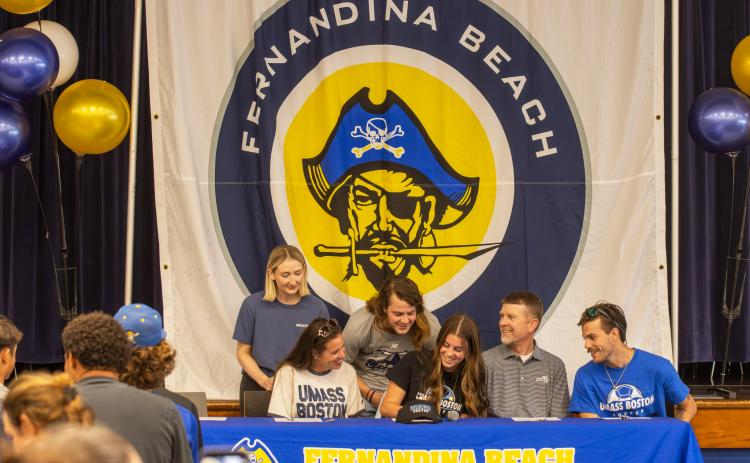 Charleston Knight signs her letter of intent to play soccer at the University of Massachusetts Boston.  Photo by Ashley Chandler/News-Leader