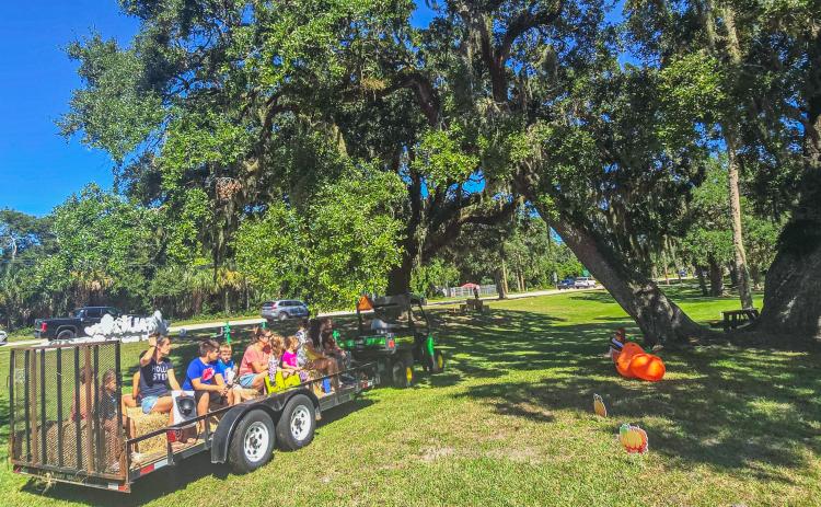 Hay rides, games and a floating pumpkin patch were part of the City of Fernandina Beach’s Second Annual Fall Fest on Saturday at Atlantic Recreation Center. Photos by Ashley Chandler/News-Leader