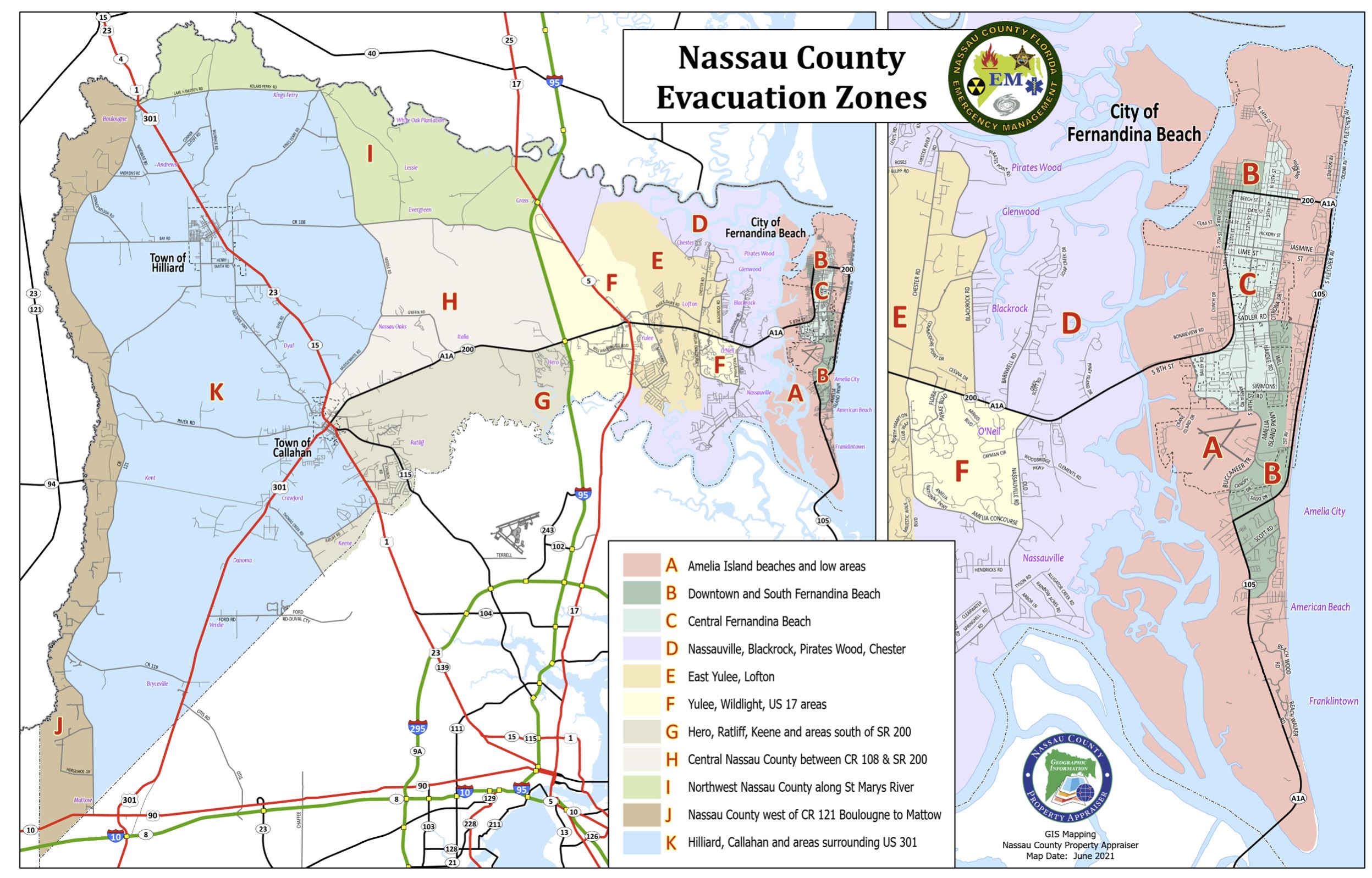Nassau County Evacuation Zones. Source: Emergency Management.