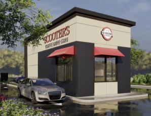 A digital rendering of the proposed coffee kiosk drive-thru. Submitted photo.