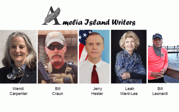 Local military veteran writers: Wendi Carpenter, Bill Craun, Jerry Hester, Leah Ward-Lee and Bill Leonardi.