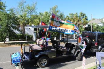 A crowd supporting the LGBTQ traveled to Fernandina Beach to ask the city commission not to revoke a permit for a Pride festival at Central Park. Photo by Julia Roberts/News-Leader