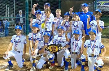 The 11U Allstars include, front row from left, Owen Rothenberg, Brooks Shively, Miles Miller, Davis Barone, Ozzie Avila, Cory Hall; middle row, Davis Ross, Jacoby Arnold, Crosby Kotopka, Jamison Dubin, Gideon Wood, Hudsan Wands; and back row, assistant coach Keith Wands and head coach Ryan Kotopka. Submitted photo