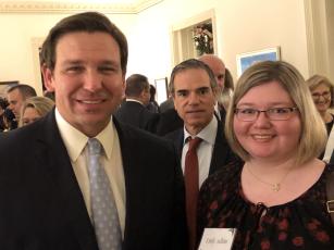 Emily Adkins with Governor Ron DeSantis. Submitted photo