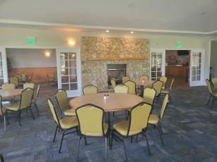 The banquet room at the Fernandina Beach Golf Club has been renovated with new lighting, carpet and fresh paint. Upcoming events include a steak night and Sunday brunch. For more information or to make reservations, call 904-310-3175. Photo by Julia Roberts/News-Leader