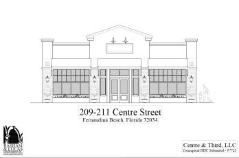 The facade of a building planned for the site of the current pocket park downtown has been designed to fit in with the buildings in Fernandina Beach’s Historic District. Photo courtesy of the city of Fernandina Beach
