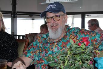 Robert Fiege is retir-ing after 48 years with the News-Leader. He is shown at a luncheon in his honor at Brett’s Waterway Cafe on Wednesday.  Photo by Julia Roberts/News-Leader