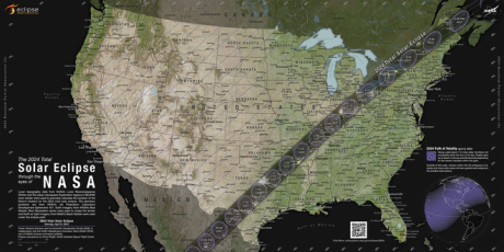 A total solar eclipse will slice a diagonal line across North America today, April 8, 2024. Photo courtesy of NASA