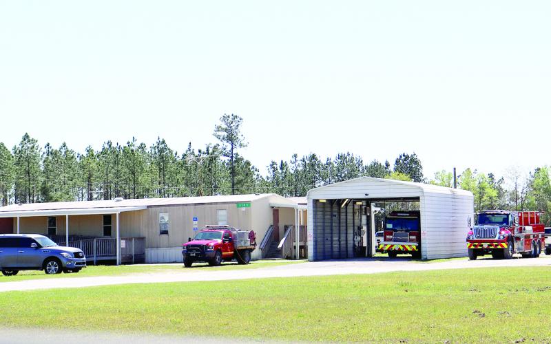 Nassau County Fire Rescue Station 90 sits on State Road 2 near County Road 121 in Hilliard. The station was relocated there in 2014 after Volunteer Fire Station 9 closed. Using the same blueprint as NCFR Station 71 in Yulee, a new firehouse should be completed within the next two years. 