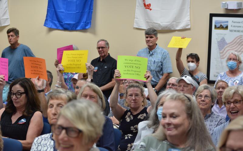 Hundreds of concerned residents descended on Monday night’s Nassau County Board of County Commissioner meeting to fight 11 proposed high-rise condos on the south end of Amelia Island by Riverstone Properties.