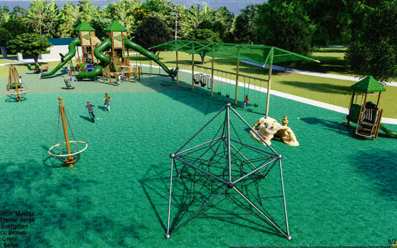 Central Park will look very different with new playground equipment purchased with a $500,000 donation from resident Betty Burke. The purchase will be made this month, with a dedication of the equipment set for Feb. 5, the birthday of Burke’s late husband.