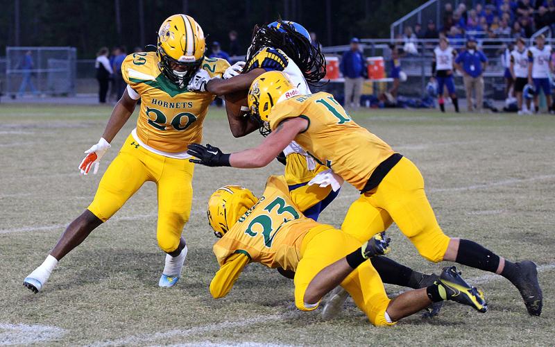 Yulee High School hosted Fernandina Beach Monday night in a makeup matchup. The game was postponed because of Hurricane Ian. Yulee won 21-14. Both teams play on the road Friday. Photos by Beth Jones News-Leader.