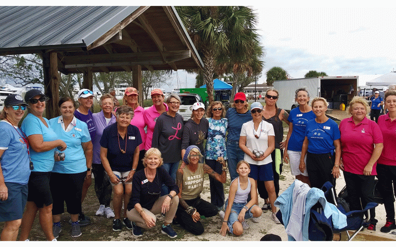 Amelia Island Boules Club members that participated in the Ladies’ tournament on Friday. Photo by Lee Ann Shobe