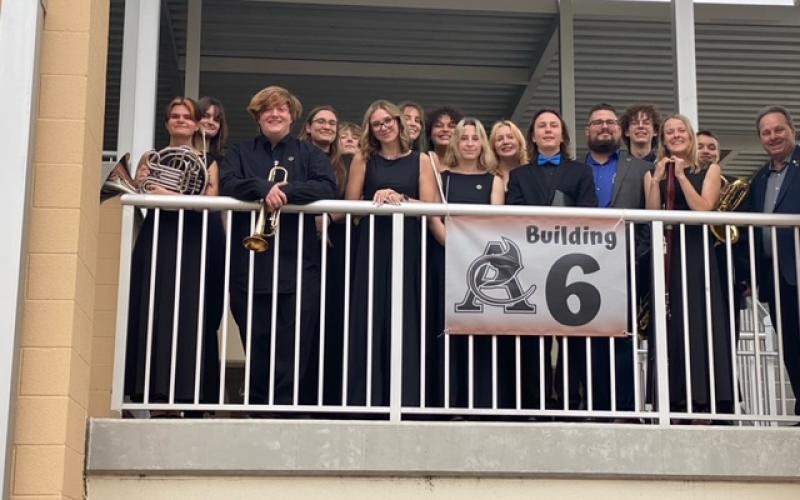 Fernandina Beach High School senior band members gather for a group photo at the recent All District Band Concert in Jacksonville. Submitted photo.